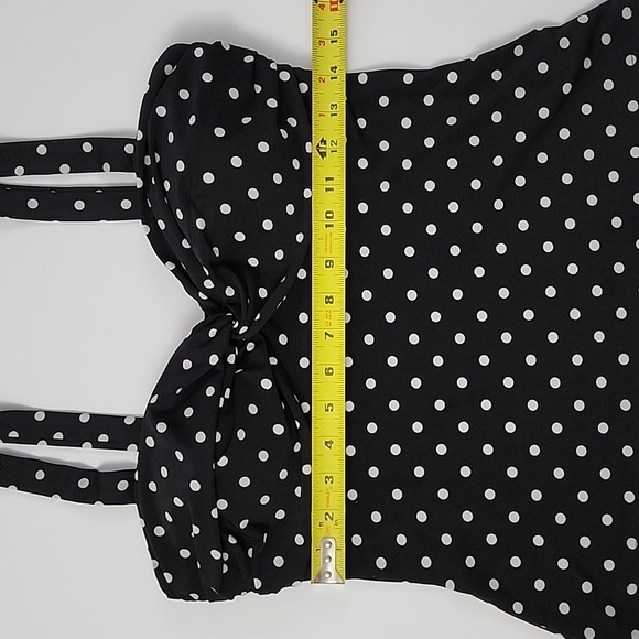 Joseph Ribkoff Women's Black Sleeveless Top White Polka Dots Size 10 - Picture 13 of 15